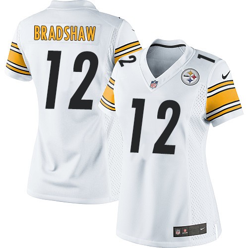 Women's Elite Terry Bradshaw Nike Jersey White Road - #12 NFL Pittsburgh Steelers